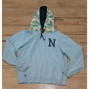 Neff Hoodie Sweatshirt Men's Medium Color Grey With Camo‎ Hood